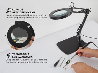 Lámpara Led De Escritorio Gadnic Con Lupa Luz Ajustable Gadnic