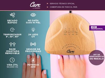 Cabina Para Uñas Gadnic Bamboo UV 48w Uso Profesional Gadnic