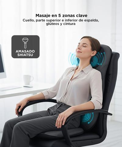 Asiento Masajeador Gadnic Acacia Shiatsu Terapia de Calor Bidcom