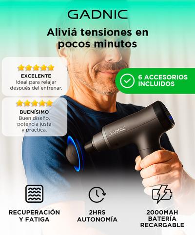 Pistola Masajeadora Gadnic tipos de masajes Gadnic