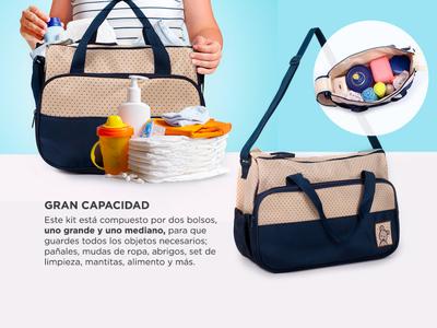 Set Piezas Bolsos Maternales Cambiador Gadnic MR131X Para Bebés