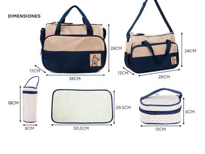 Set Piezas Bolsos Maternales Cambiador Gadnic MR131X Para Bebes  Impermeable