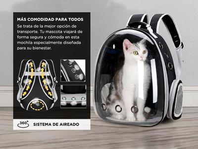 Mochila Transportadora de Mascotas Gadnic Capsula Acrilico 360