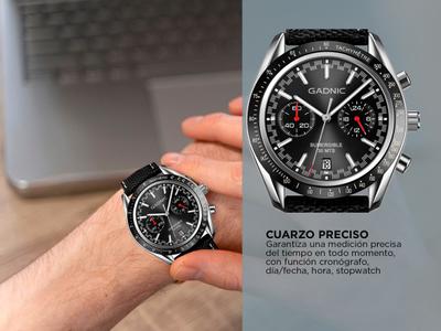 Reloj Para Hombre Gadnic EOLO Resistente al Agua con Cronógrafo