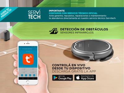 Aspiradora Robot Gadnic Z850 Trapeadora Pared Virtual 200m2 App