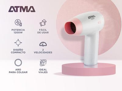 Secador Sp8904n Secador De Pelo Atma Velocidades 1200W