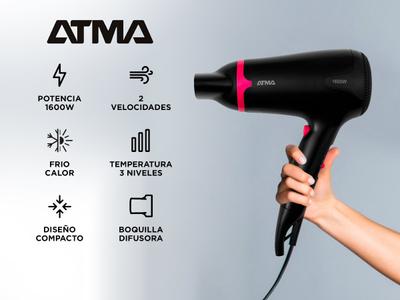 Atma Sp8964n 1600w Secador De Pelo Atma 1600w Atma 1200w Secador