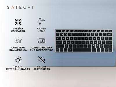 Teclado Bluetooth Satechi Slim X1 Retroiluminado Compacto