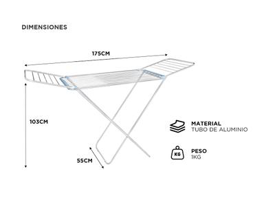 Tender Aluminio Mercadolibre Tender De Ropa Tendedero Aluminio