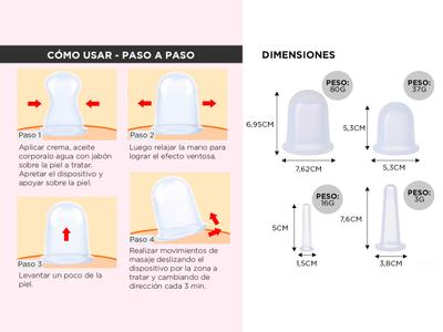 Set X4 Copas Ventosas de Vacío Gadnic PLQ13 De Silicona Para