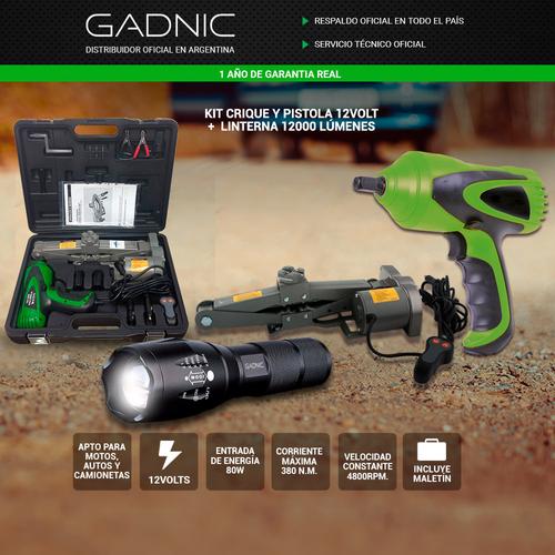 Kit Crique Gadnic y Pistola 12 volt + Linterna 8000 Lúmenes - 1