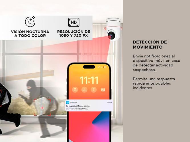 Kit x 6 Cámaras De Seguridad Srihome 1080p Audio Bidireccional Vision Nocturna - 4