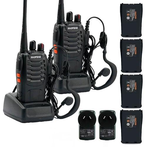 Handy Baofeng BF-888S Kit x2 5w 16CH UHF Hasta 10km + 4 Baterías y 2 Manos Libres - 0