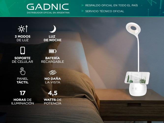 Lámpara Velador de Escritorio Gadnic Lyt2 con Soporte para Celular y Lapicera - 1