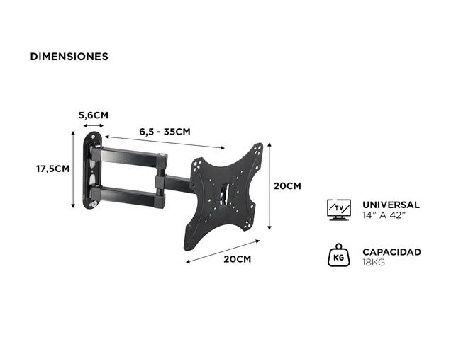 Soporte de Pared para TVMonitor Gadnic Extensible 14 a 42 Pulgadas - 5