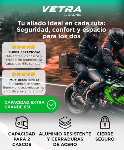 Baulera Moto 65L Vetra by Gadnic Aluminio Porta Casco - 1