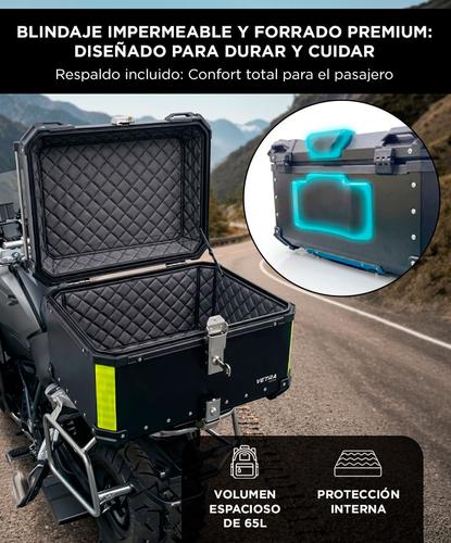 Baulera Moto 65L Vetra by Gadnic Aluminio Porta Casco - 2