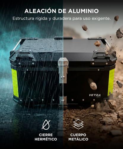 Baulera Moto 65L Vetra by Gadnic Aluminio Porta Casco - 3