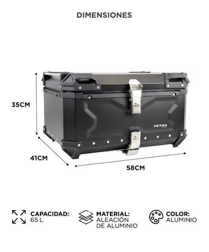 Baulera Moto 65L Vetra by Gadnic Aluminio Porta Casco - 5
