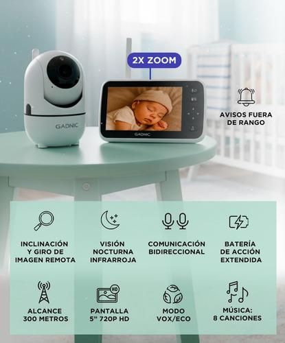 Baby Call Gadnic con Cámara Visión Nocturna a Color 5 Pulgadas - 2