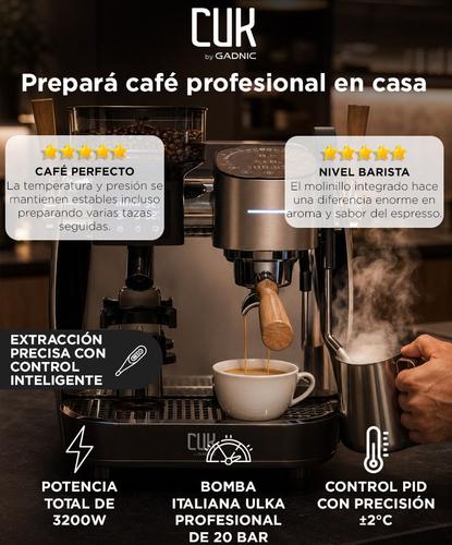 Cafetera Espresso 3200W CUK By Gadnic Con Molinillo Integrado 20 Bar Vaporizador De Leche - 0