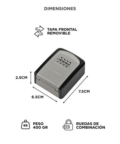 Caja Fuerte Guarda Llaves Gadnic Con Cable Extraíble - 4
