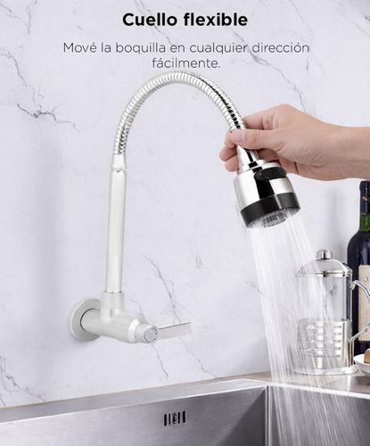 Grifería Monocomando Rieti By Gadnic Cocina Plástico Lluvia Chorro Flexible - 3