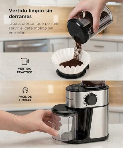 Molinillo De Café Eléctrico Hamilton Beach Acero Inoxidable 200W Muelas - 3