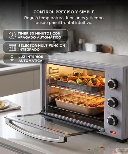 Horno Eléctrico CUK By Gadnic 38L 1600W Convección Con Asador Giratorio Rotiseria - 4
