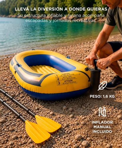 Bote Inflable South Port By Gadnic PVC Con Remos + Inflador Manual Para 1 Persona - 2