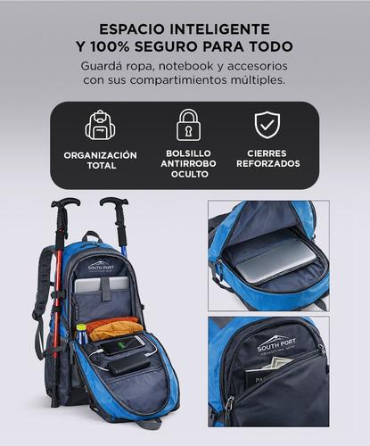 Mochila Deportiva South Port Para Viaje Trekking - 2