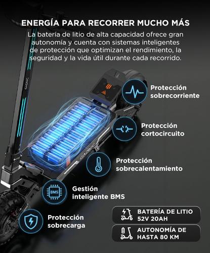 Monopatín Eléctrico Gadnic Motor Potente 1200W Autonomía 80 km Velocidad 55 km/h Neumáticos Todoterreno 11”  - 4