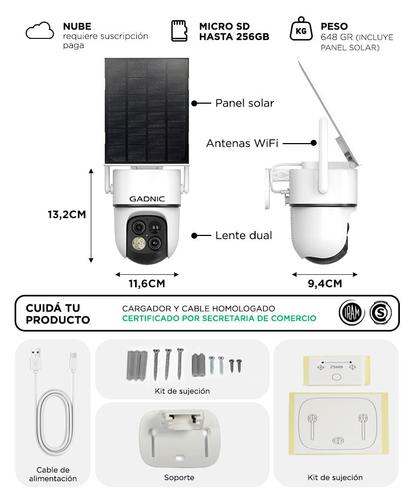 Cámara de Seguridad Solar Gadnic Lente Dual IP65 Full HD Visión Nocturna  - 6