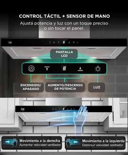 Campana Extractora De Cocina Cuk By Gadnic SIL 230W Control Táctil  Sensor de Mano Luces LED - 2