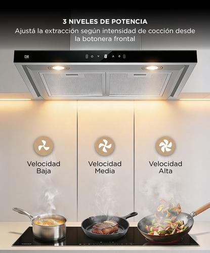 Campana Extractora De Cocina Cuk By Gadnic SIL 230W Control Táctil  Sensor de Mano Luces LED - 4