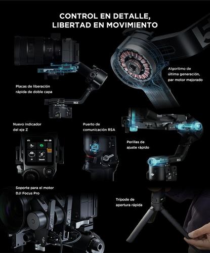 Estabilizador DJI RS 5 Combo Profesional 3 Ejes Carga 3 kg Seguimiento Inteligente Autonomia 14 Horas Pantalla Tactil - 4