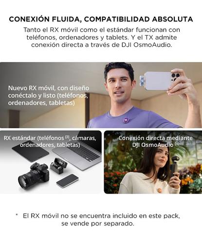 Mic Mini 2 DJI (2 TX + 1 RX Estándar + Estuche De Carga), Cancelación De Ruido, Conexión OsmoAudio - 2