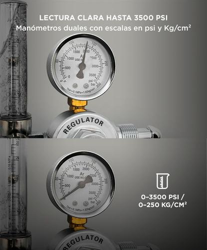 Válvula de Control con Caudalímetro Gadnic Reguladora Para Atal y Argón - 3
