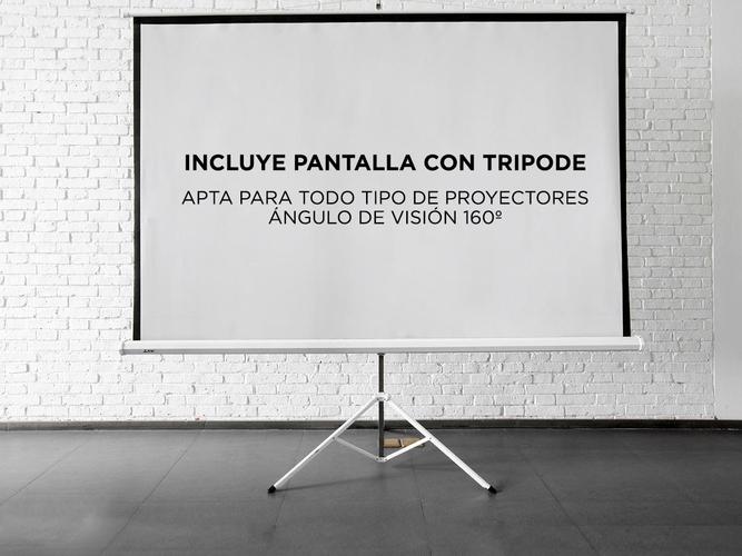 Proyector Gadnic Iron Style 5500 Lúmenes + Pantalla 120