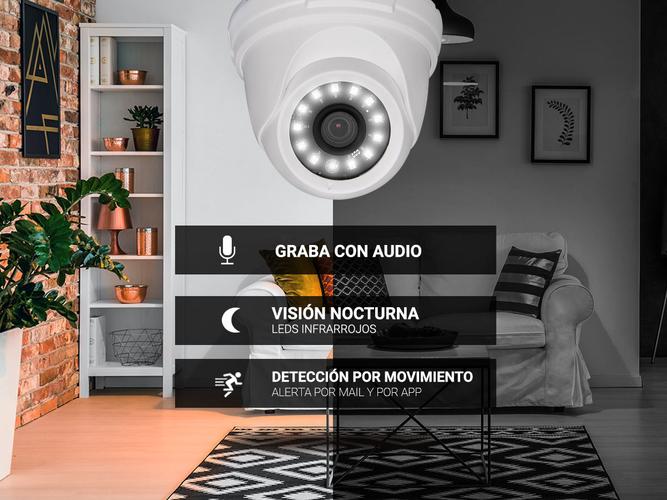 Kit DVR + 4 Cámaras de Seguridad para interior con audio + Disco de 1TB - 4