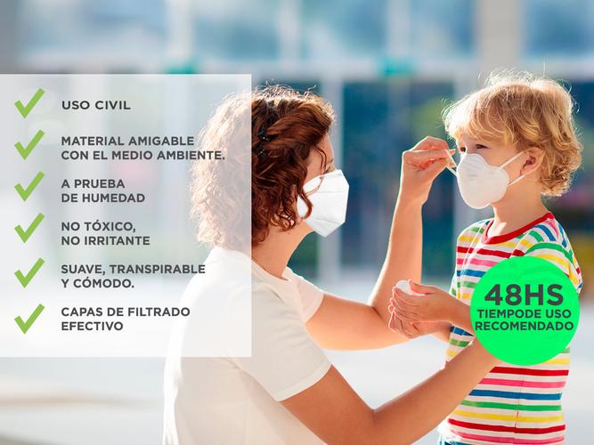 Barbijo Descartable KN95 Hipoalergénico con Clip Nasal x 10 Unidades - 3