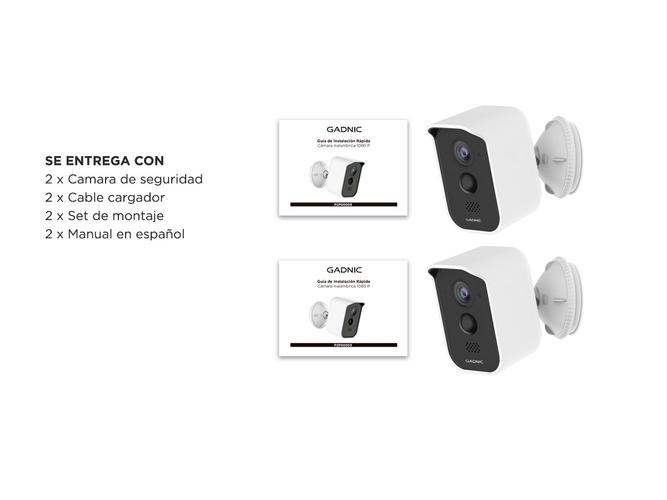 Kit x2 Camaras de Seguridad Gadnic 803 Recargable Inalambrica Full HD - 6