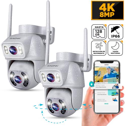 Kit 2 Cámaras De Seguridad Gadnic Doble Lente 4k - 0
