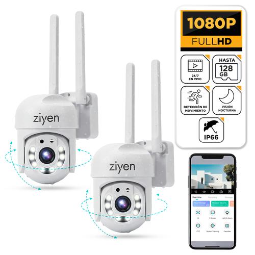 Kit x2 Camara De Seguridad Wifi Ziyen ZX39 2MP 1080p PTZ Movimiento 270 90 Vision Nocturna Audio Bidireccional Exterior - 0