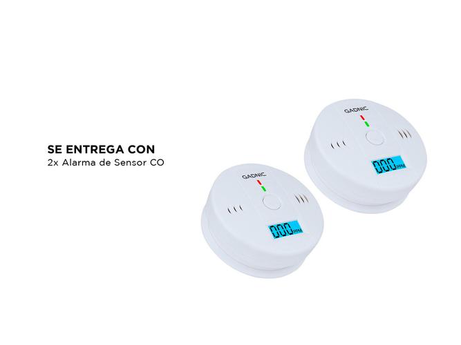 Kit De 2 Sensores De Alarma Detector De Monóxido De Carbono Gadnic - 5