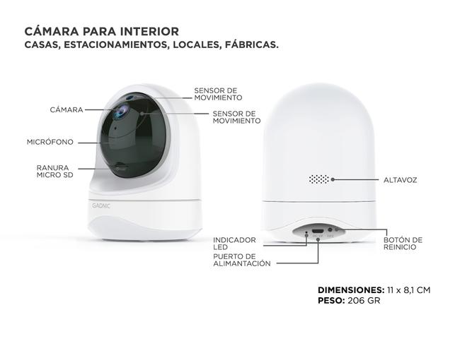 KIT 3 Cámaras de Seguridad Gadnic Wifi Visión Nocturna APP - 5