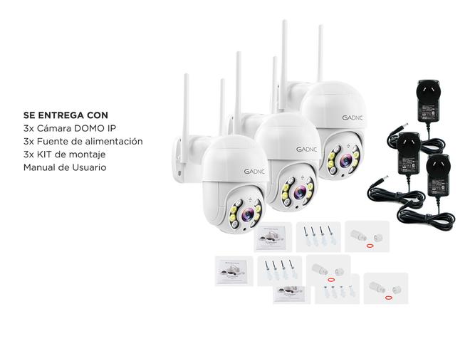  Camaras de Seguridad Wifi IP Gadnic DM200W x3 Full HD Motorizada - 6