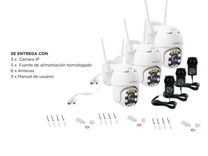 Camaras De Seguridad Gadnic DM300W x3 IP WIFI Para Exteriores 1080P Visión Nocturna - 6