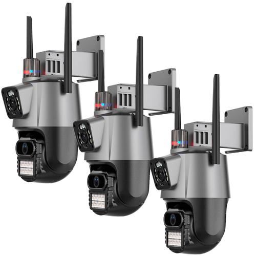 Kit De 3 Cámaras De Seguridad Dual Gadnic Con Sirena - 0