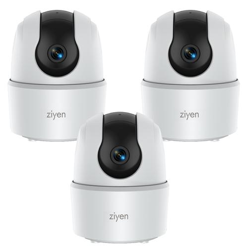 Kit De Tres Cámaras De Seguridad Interior Ziyen Wifi Vision Nocturna 2mp - 0